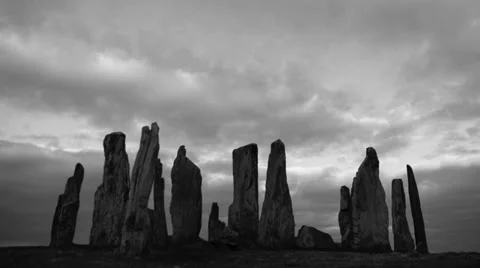 Gothic standing stones time lapse Stock Footage 32046588
