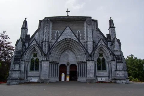 Gothic Stone Church with Dramatic Architecture Stock Photos