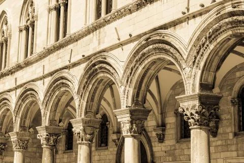 Gothic stone pillars 스톡 사진