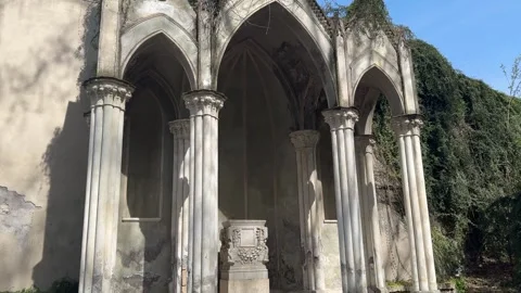 Gothic Structure in a Park – Historic Architecture in Rome, Italy 動画素材 309871637