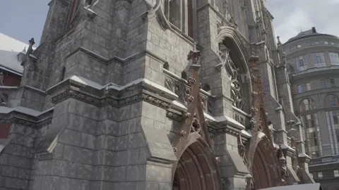 Gothic style cathedral in the winter. Saint Nicolas church in Kyiv, Ukraine. Vidéo 171476813