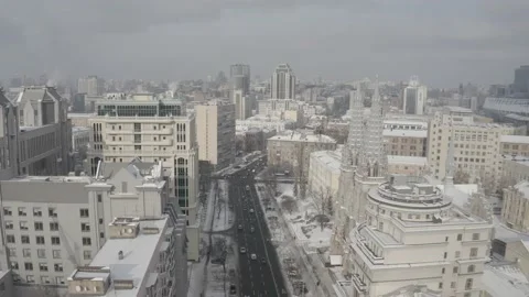 Gothic style cathedral in the winter. Saint Nicolas church in Kyiv, Ukraine. Video stock 171477120