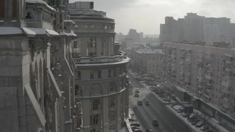 Gothic style cathedral in the winter. Saint Nicolas church in Kyiv, Ukraine. Video stock 171477124