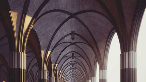 Gothic style ceiling Stock Footage 81528046