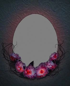 Gothic style design of empty frame mockup with background filled 50% gray Stock Illustration