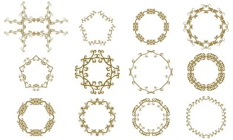 Gothic-style frame 12 set Stock Illustration