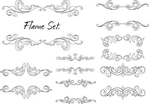 Gothic style frame set. Western style picture frame. Stock Illustration