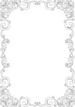 Gothic style frame. Western style frame. (A4 portrait) Stock Illustration