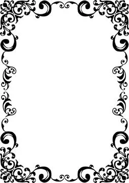 Gothic style frame. Western style frame. (A4 portrait) Stock Illustration