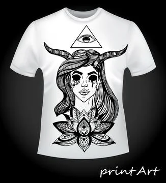 Gothic style - the idea for a cool print on a T-shirt Stock Illustration