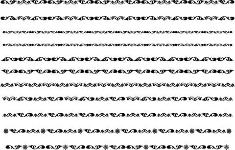 Gothic style line set. Luxurious decorative line set. Stock Illustration