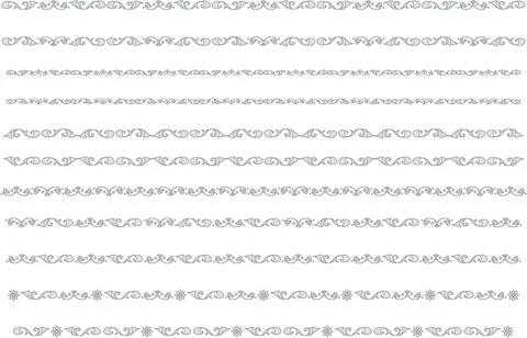 Gothic style line set. Silver style. Stock Illustration