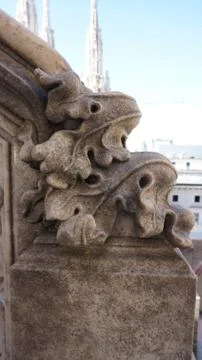 Gothic style statues of Doumo milan Stock Photos