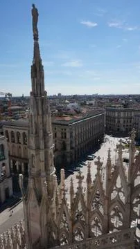 Gothic style statues of Doumo milan Stock Photos
