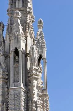 Gothic style statues of Doumo milan Stock Photos