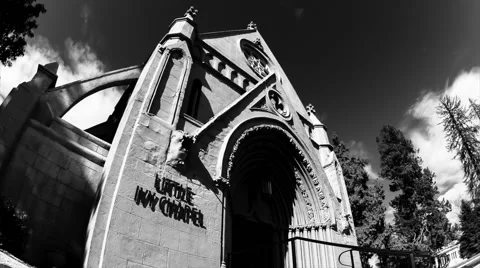 Gothic Time Lapse Church Clouds Stock Footage 50660687