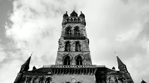 Gothic Tower BW Stock Footage 21937161
