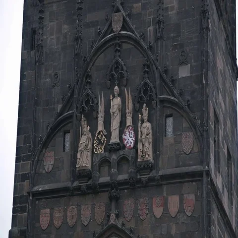 Gothic towers of Prague. Stock Footage 69426208