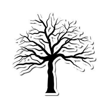 Gothic Tree Sticker Illustrazione stock