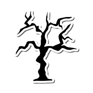 Gothic Tree Sticker Illustrazione stock