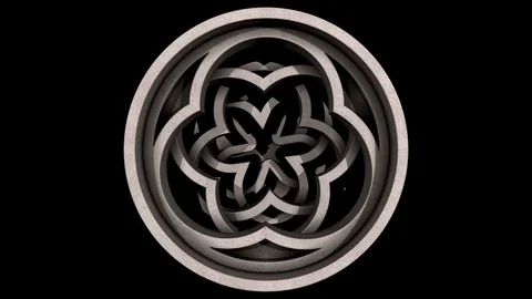 Gothic Trefoil 3D animation. ALPHA MATTE. Stock Footage 118860221