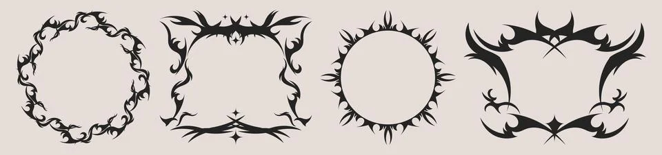 Gothic tribal frame set Illustrazione stock