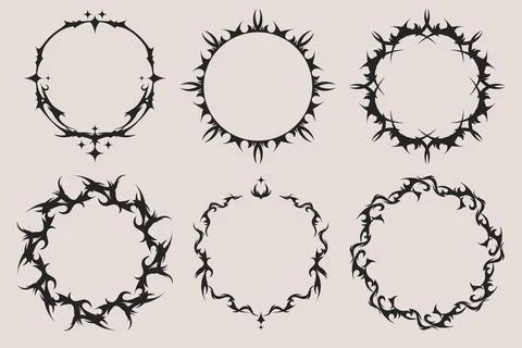 Gothic tribal frame set Illustrazione stock