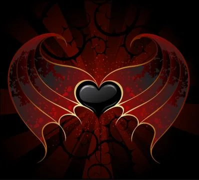 Gothic vampire heart Stock Illustration