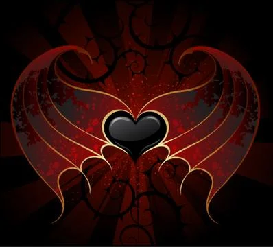 Gothic Vampire Heart Stock Illustration