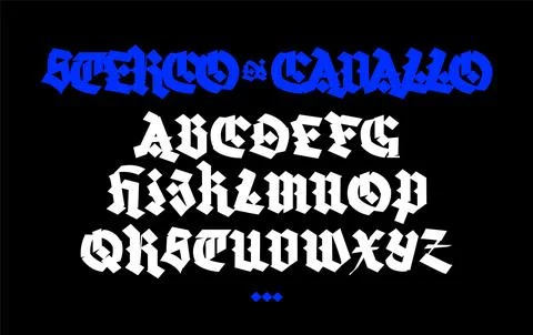 Gothic. Vector. Uppercase letters on a dark background. Beautiful and stylish Stock Illustration