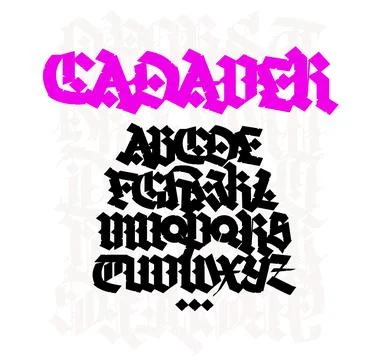 Gothic. Vector. Uppercase letters on a white background. Beautiful and stylis Stock Illustration