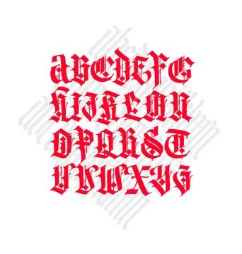 Gothic. Vector. Uppercase letters on a white background. Beautiful and stylis Stock Illustration