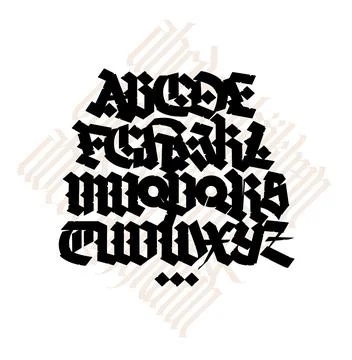 Gothic. Vector. Uppercase letters on a white background. Beautiful and stylis Stock Illustration