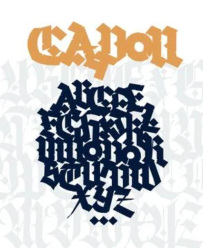 Gothic. Vector. Uppercase letters on a white background. Beautiful and stylis Stock Illustration
