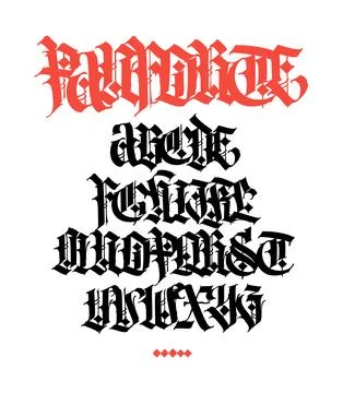 Gothic. Vector. Uppercase letters on a white background. Beautiful and stylis Stock Illustration