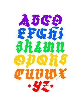 Gothic. Vector. Uppercase letters on a white background. Beautiful and stylis Stock Illustration