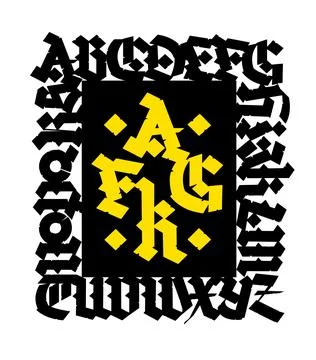 Gothic. Vector. Uppercase letters on a white background. Beautiful and stylis Stock Illustration