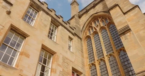 Gothic Window Architecture At New College Oxford University Stock Footage 337690099