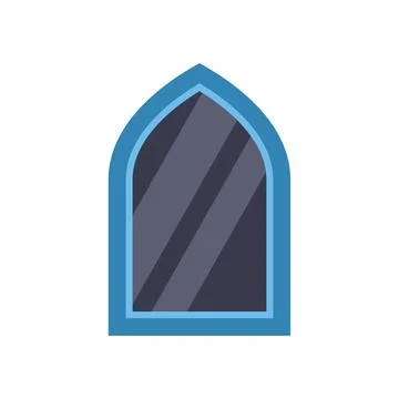 Gothic window creating an architectural pointed arch design Stock Illustration
