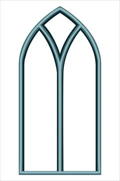 Gothic window frame vector element with shadow and highlight Stock Illustration
