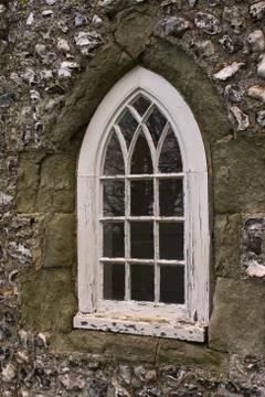Gothic window at Lewes castle. Stock Photos