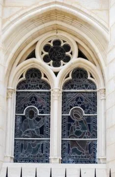 Gothic window in paris Stock Photos