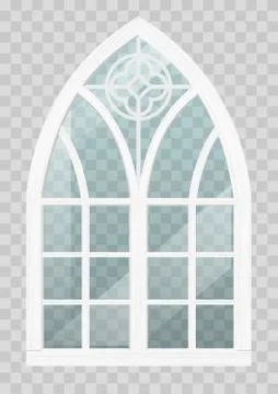 Gothic window of wood Stock Illustration