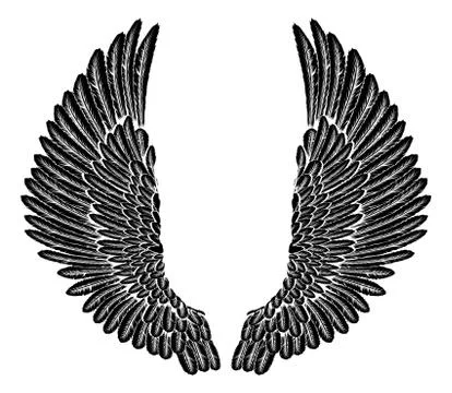 Gothic Wings Illustrazione stock