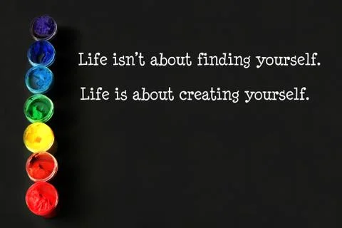 Gouache background with quote Stock Photos