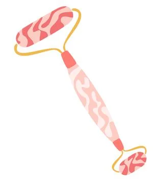 Gouache massage roller. Face massage at home. Tools for skin care and tone im Stock Illustration