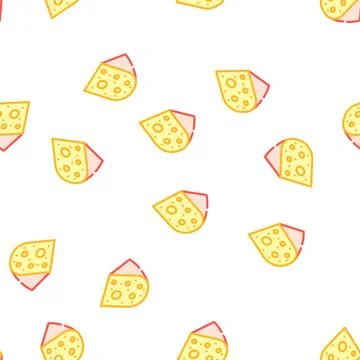 Gouda cheese vector seamless pattern Stock Illustration