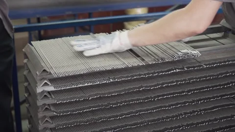 Gouging carbon electrode rods, Used in industrial metal steel Stock Footage 252484507