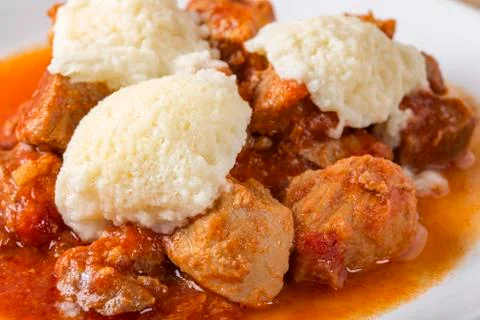 Goulash with dumplings Stock Photos