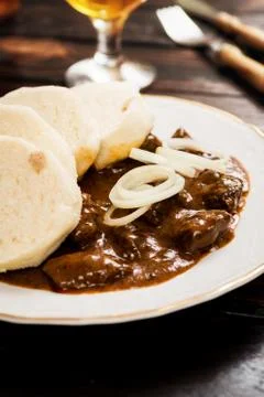 Goulash with dumplings Stock Photos